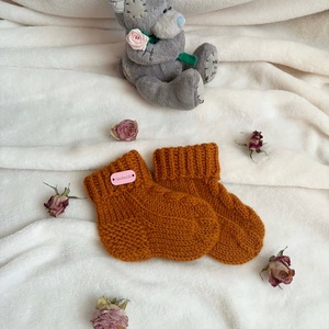 Kézzel kötött gyerek gyapjú zokni, Baba - mama, Babaruházat, Babazokni, Kötés, MESKA