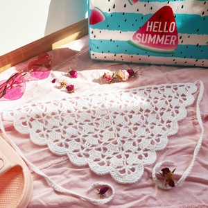 Akció��sipkemintás Crochet bandana kendő, 4 féle(fehér, rózsaszín,türkiz,vajszínű) színben.Az ár egy darabra vonatkozik, Ruha & Divat, Sál, Sapka, Kendő, Kendő, Horgolás, MESKA