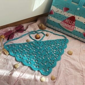 Akció��sipkemintás Crochet bandana kendő, 4 féle(fehér, rózsaszín,türkiz,vajszínű) színben.Az ár egy darabra vonatkozik - ruha & divat - sál, sapka, kendő - kendő - Meska.hu
