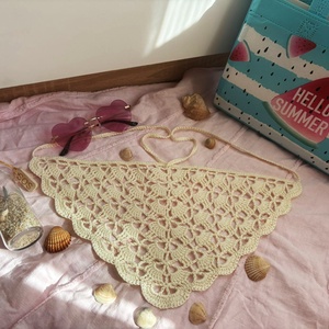 Akció��sipkemintás Crochet bandana kendő, 4 féle(fehér, rózsaszín,türkiz,vajszínű) színben.Az ár egy darabra vonatkozik - ruha & divat - sál, sapka, kendő - kendő - Meska.hu