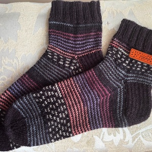 Handmade vékony és meleg uniszex zokni 38-39 Méret. - ruha & divat - cipő & papucs - zokni - Meska.hu