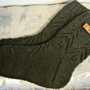 Handmade 100% Gyapjú női zokni Fenyő. 39 Méret. - karácsony - mikulás - mikulás csizma és zokni - Meska.hu