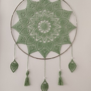 Mentazöld horgolt mandala  - otthon & életmód - dekoráció - spiritualitás - mandala - Meska.hu