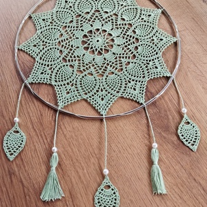 Mentazöld horgolt mandala  - otthon & életmód - dekoráció - spiritualitás - mandala - Meska.hu
