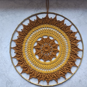Őszi hangulatú horgolt mandala - otthon & életmód - dekoráció - spiritualitás - mandala - Meska.hu