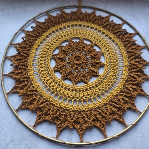 Őszi hangulatú horgolt mandala - otthon & életmód - dekoráció - spiritualitás - mandala - Meska.hu