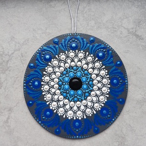 Nazar mandala, Művészet, Festmény, Akril, Festett tárgyak, Festészet, MESKA