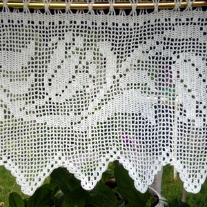 Lebegő tulipánok-Horgolt vitrázs,fehér függöny - otthon & életmód - lakástextil - függöny és kiegészítő - vitrázs függöny - Meska.hu