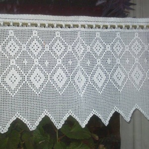 Fehér horgolt absztrakt mintás, vitrázs függöny - otthon & életmód - lakástextil - függöny és kiegészítő - vitrázs függöny - Meska.hu