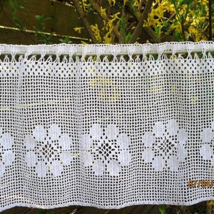 Margaréták tánca  -horgolt,vitrázs,romantikus fehér függöny, Otthon & Életmód, Függöny és kiegészítő, Vitrázs függöny, Lakástextil, Horgolás, MESKA