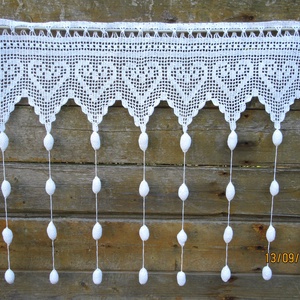 Bohém szívek vonzásában-Horgolt fehér,egyedi bojtos függöny. - otthon & életmód - lakástextil - függöny és kiegészítő - függöny - Meska.hu