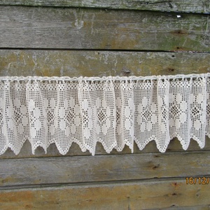 Margaréta-Vitrázs horgolt,ekrü csipke függöny. - otthon & életmód - lakástextil - függöny és kiegészítő - vitrázs függöny - Meska.hu