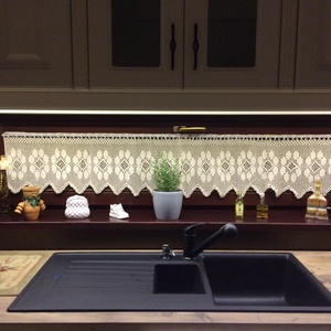 Margaréta-Vitrázs horgolt,ekrü csipke függöny. - otthon & életmód - lakástextil - függöny és kiegészítő - vitrázs függöny - Meska.hu