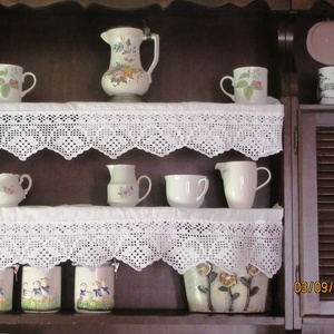 Angol elegancia 2-Horgolt polc-csík - otthon & életmód - konyhafelszerelés, tálalás - konyhai dekoráció - konyhai dísz - Meska.hu