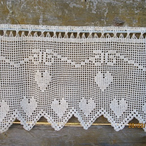 Szív csakrák-Világos ecrü,romantikus horgolt vitrázs függöny - otthon & életmód - lakástextil - függöny és kiegészítő - vitrázs függöny - Meska.hu