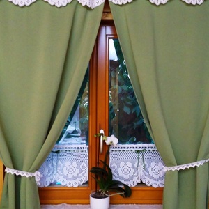 Százszorszép masnis kis virágok-Fehér horgolt,virágos vitrázs kis függöny - otthon & lakás - lakástextil - függöny és kiegészítő - vitrázs függöny - Meska.hu
