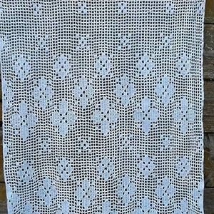 Provance 2.-Horgolt vitrázs,fehér csipke függöny apró hullámokkal - otthon & életmód - lakástextil - függöny és kiegészítő - vitrázs függöny - Meska.hu