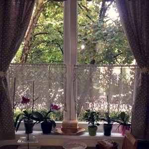 Pókhálós őszi virágok-Antik hatású,len horgolt virágos-absztrak mintás függöny - otthon & életmód - lakástextil - függöny és kiegészítő - Meska.hu