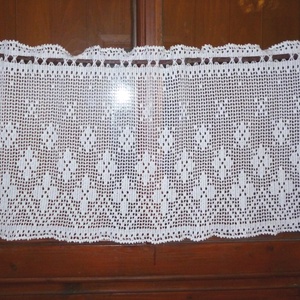Francia vidéki romantika.- horgolt fehér csipke függöny - otthon & életmód - lakástextil - függöny és kiegészítő - függöny - Meska.hu