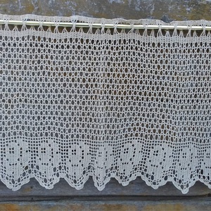 Rózsakert-Világos barna,vintage hatású,csipkés horgolt vitrázs függöny - otthon & életmód - lakástextil - függöny és kiegészítő - vitrázs függöny - Meska.hu