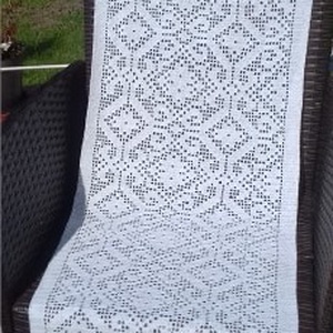 Rusztikus vonzalom duplán-Horgolt fehér régi magyar mintával készült függöny - otthon & életmód - lakástextil - függöny és kiegészítő - függöny - Meska.hu