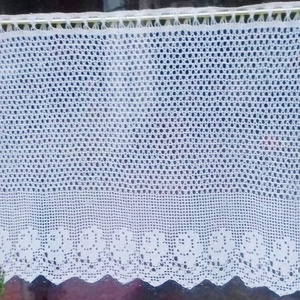 Rózsakert-Világos barna,vintage hatású,csipkés horgolt vitrázs függöny - otthon & életmód - lakástextil - függöny és kiegészítő - vitrázs függöny - Meska.hu