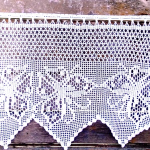 Pillangók tánca-Horgolt,világos ecrü vitrázs csipke függöny, Otthon & Életmód, Függöny és kiegészítő, Vitrázs függöny, Lakástextil, Csipkekészítés, Horgolás, MESKA