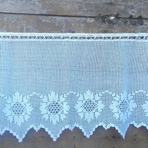 Fehér napraforgók.- vitrázs horgolt csipke függöny. - otthon & életmód - lakástextil - függöny és kiegészítő - vitrázs függöny - Meska.hu