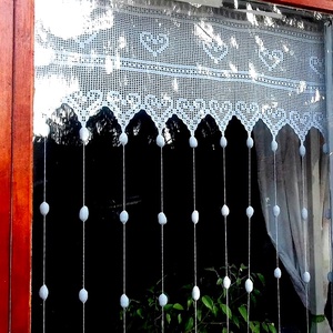 Dupla szivecskékkel.olvaszd a hógólyókat!-Csipkés,horgolt,fehér csipke függöny - otthon & életmód - lakástextil - függöny és kiegészítő - függöny - Meska.hu