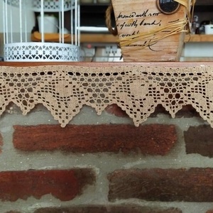 Rózsa virág-Barna,csipkés,vidéki stílusú horgolt polc csík - otthon & életmód - lakástextil - Meska.hu