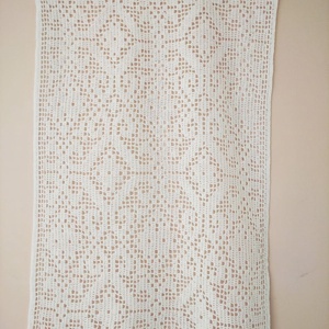 Rusztikus vonzalom duplán-Horgolt fehér régi magyar mintával készült függöny, Otthon & Életmód, Függöny és kiegészítő, Függöny, Lakástextil, Csipkekészítés, Horgolás, MESKA