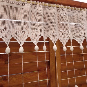 Bohém szívek vonzásában-Horgolt fehér,egyedi bojtos függöny. - otthon & életmód - lakástextil - függöny és kiegészítő - függöny - Meska.hu