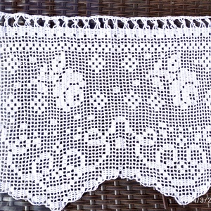 Múltidéző -Horgolt csipke vitrázs függöny  - otthon & életmód - dekoráció - ajtó- és ablak dekoráció - ablakdísz - Meska.hu