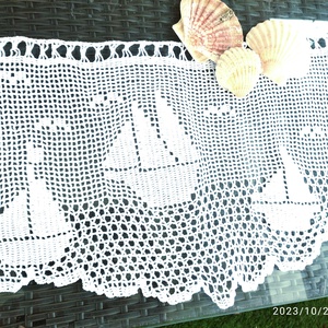 Vitorlások között+ Horgolt vitrázs fehér csipke függöny , Otthon & Életmód, Lakástextil, Függöny és kiegészítő, Függöny, , MESKA