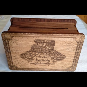 Dekoratív fa persely - Meska.hu