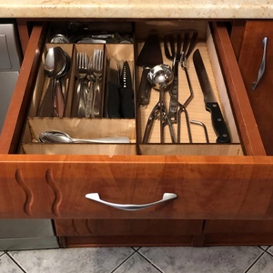 Fa evőeszköz rendszerező fiókba � egyedi méretre készítve, természetes fa konyhai tároló, Otthon & Életmód, Konyhafelszerelés, tálalás, Tálalás, Kanál & Villa, Famegmunkálás, MESKA