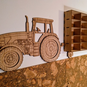 Kisautó tartó traktor fali polc II. � gravírozott, kézműves gyerekpolc fiús szobába - otthon & életmód - bútor - polc - Meska.hu