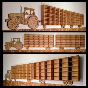 Kisautó tartó traktor fali polc II. � gravírozott, kézműves gyerekpolc fiús szobába, Otthon & Életmód, Bútor, Polc, Famegmunkálás, Gravírozás, pirográfia, MESKA