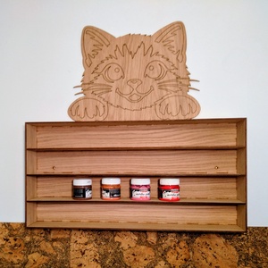 Cicás fali polc gyerekszobába � festhető fa tároló állatmintával - otthon & életmód - bútor - polc - Meska.hu