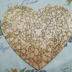 Szív alakú fa kirakó � Festhető DIY logikai puzzle gyerekeknek és különleges alkalmakra - játék & sport - puzzle - hagyományos puzzle - Meska.hu