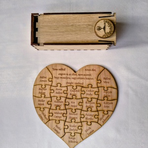 Ballagási emlékszív puzzle egyedi nevekkel - Meska.hu