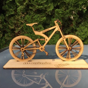 Mountain bike makett � egyedi gravírozott fa ajándék kerékpárosoknak - Meska.hu