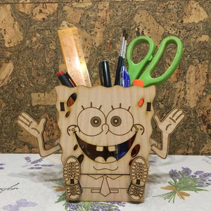 SpongeBob fa tolltartó fiókkal � egyedi névgravírozással - otthon & életmód - tárolás & rendszerezés - íróasztali tároló - Meska.hu