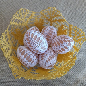 Horgolt tojások kosárban - Meska.hu