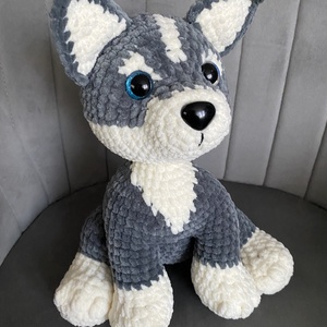 Horgolt husky kutya - játék & sport - plüssállat & játékfigura - kutya - Meska.hu