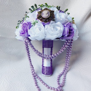 Fehér-Levendula menysszonyi csokor - esküvő - menyasszonyi- és dobócsokor - Meska.hu