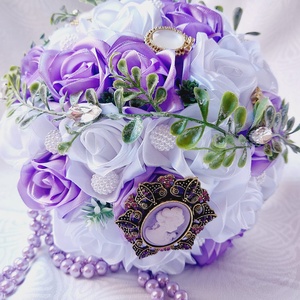 Fehér-Levendula menysszonyi csokor - esküvő - menyasszonyi- és dobócsokor - Meska.hu