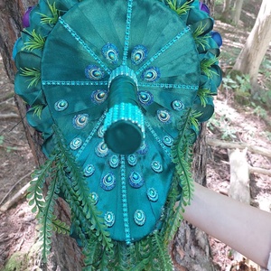 Páva nász csepp menyasszonyi csokor - esküvő - menyasszonyi- és dobócsokor - Meska.hu