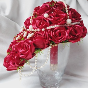 Burgundy csepp csokor - esküvő - menyasszonyi- és dobócsokor - Meska.hu