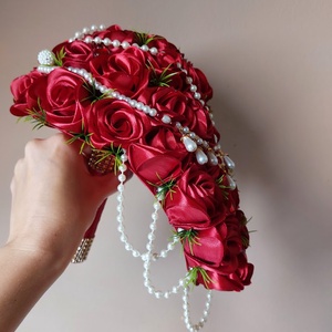 Burgundy csepp csokor - esküvő - menyasszonyi- és dobócsokor - Meska.hu